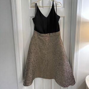 Black and gold cocktail dress
